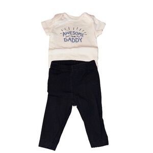 Carter's Infant Unisex 2 Piece Outfit “Awesome Just Like My Daddy” Size 3M